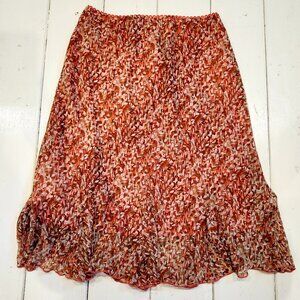 Dress Barn Flowy Midi Skirt Abstract Design Women's Size L